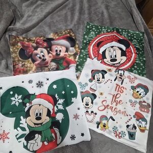 16" Disney Holiday Mickey and Friends Throw Pillow Covers - Green, Red, White